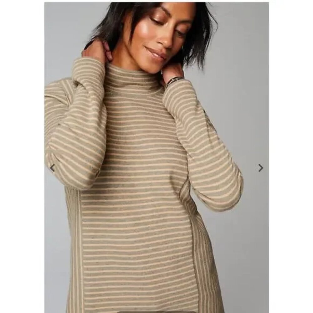 J. Jill Seamed Mock-Neck Top Warm Gray Tan SP